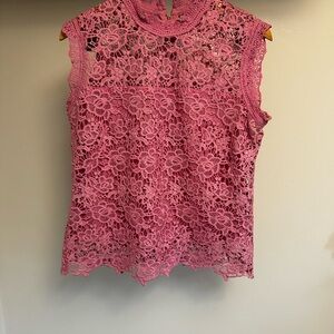Nanette Lepore Fuchsia Lace Sleeveless Blouse